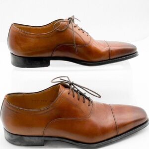MAGNANNI Cognac Brown Cap-Toe Oxford Dress Shoes Men’s Size 11 BOX INCLUDED